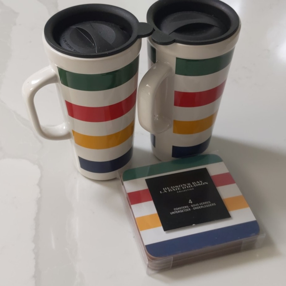 Hudson's Bay La Baie d'Hudson coasters and mugs
